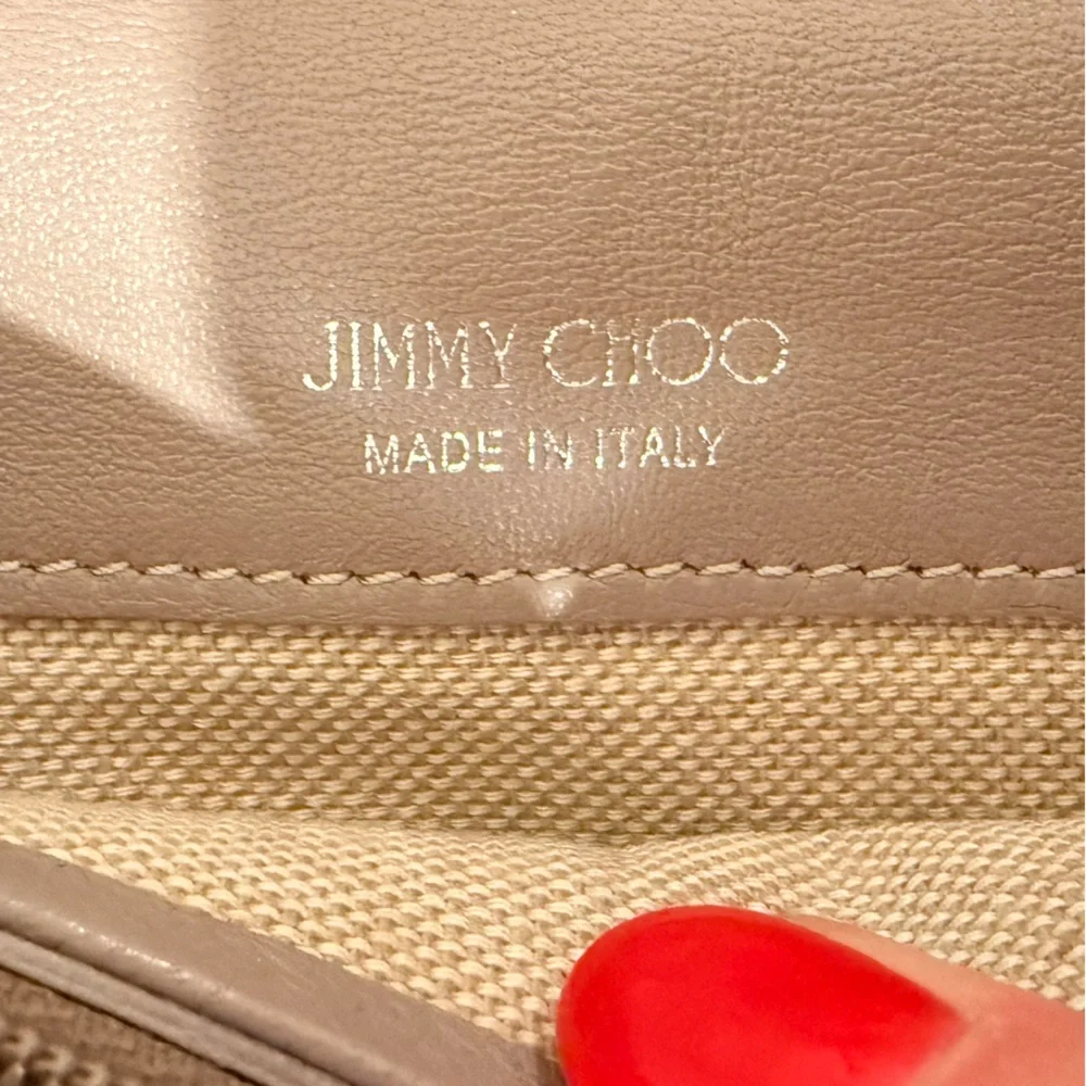 Jimmy Choo Nino Crystal Star-Studded Pearlized Yellow Leather Wallet and COA - Picture 15 of 17